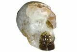 Polished Agate Skull with Quartz Crystal Pocket #148104-3